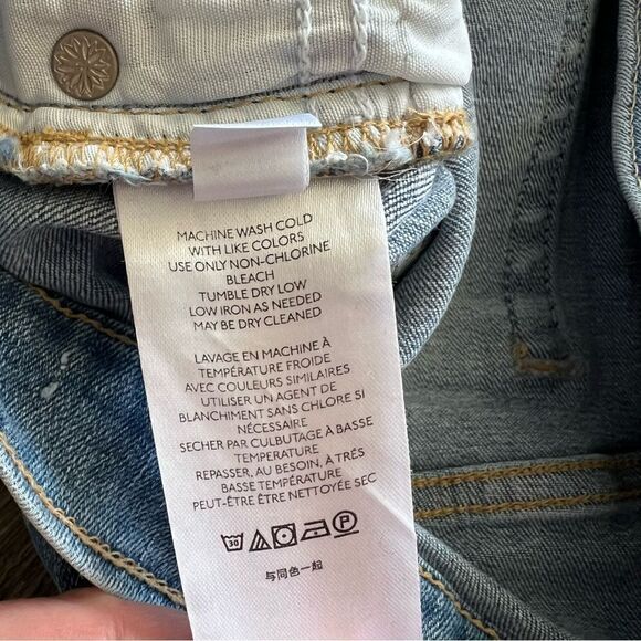 Free People Light Wash Busted Knee Destroyed Skinny Jeans Size 30 High Rise - Picture 14 of 16